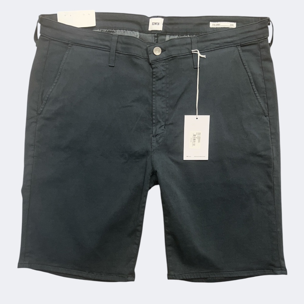 Edwin Short Men 38 Blue Chino High Performance Stretch Moisture Wicking Recovery